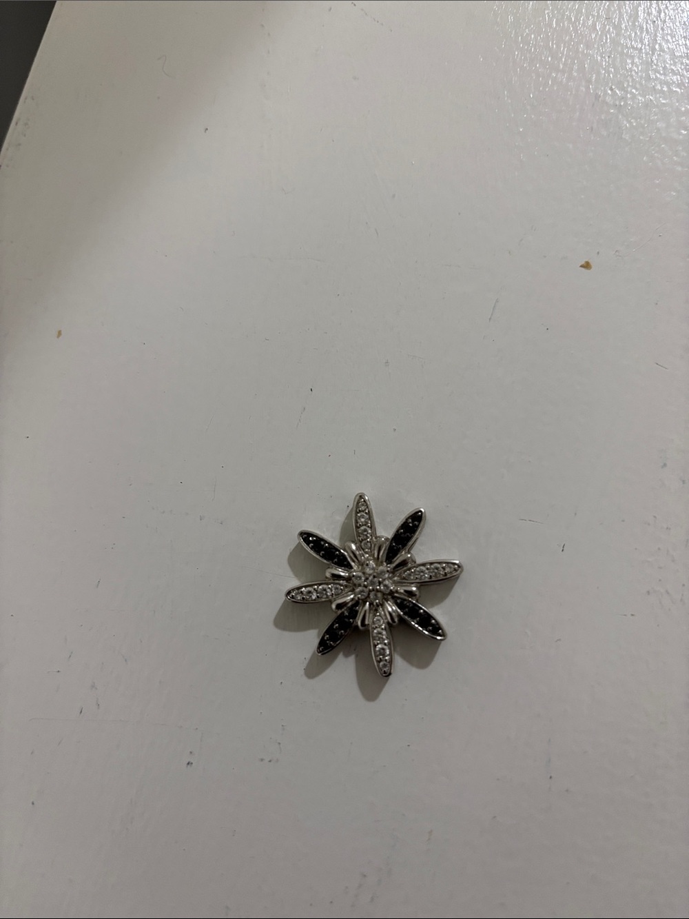 Silver Floral Crystal pendant